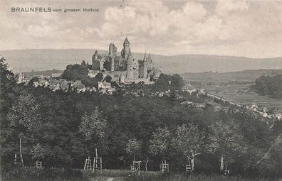 Ansicht auf Braunfels vom großen Hoffeld Hessen Postkarte AK 1907