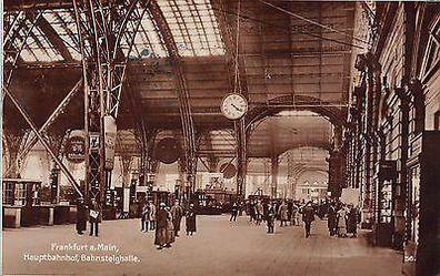 Frankfurt a. Main Hauptbahnhof Bahnsteighalle Postkarte gel. 1928