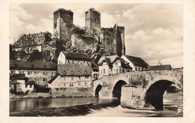 Ansicht Burg Runkel im Lahntal Runkel Hessen Postkarte AK