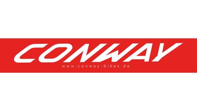 CONWAY Aufkleber "Logo Schriftzug" 3,5 x 21 cm, we rot / weiß