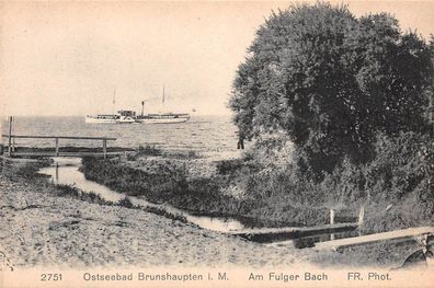 Am Fulger Bach Dampfer Ostseebad Brunshaupten Mecklenburg-Vorpommern Postkarte