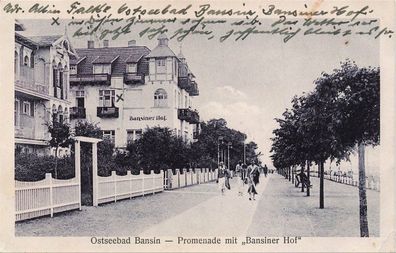 Bansiner Hof mit Promenade Bansin Mecklenburg-Vorpommern Postkarte AK 1925