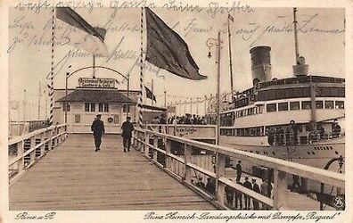 Binz a. R. Prinz Heinrich Landungsbrücke mit Dampfer "Rugard" AK 1933