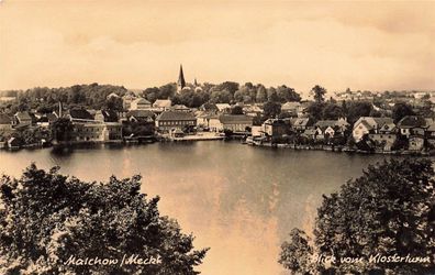 Blick vom Klosterturm auf Malchow in Mecklenburg-Vorpommern Postkarte AK 1966