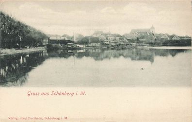 Gruss aus Schönberg i. M. Postkarte AK