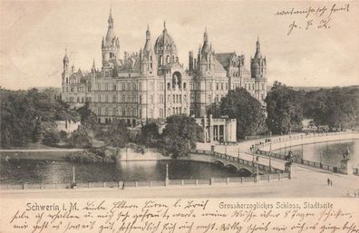 Großherzogliches Schloss Stadtseite Schwerin Mecklenburg-Vorpommern AK 1904