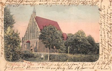 Gruss aus Wiek auf Rügen Kirche Postkarte AK 1903