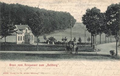 Gruss vom Restaurant zum Hellberg Goldberg Mecklenburg-Vorpommern AK 1905