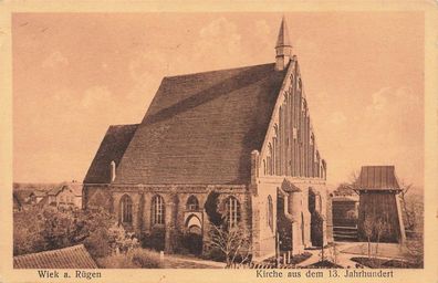 Kirche aus dem 13. Jahrhundert Wiek auf Rügen Mecklenburg-Vorpommern Postkarte