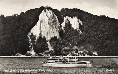 Königsstuhl mit Dampfer Stubbenkammer Rügen Mecklenburg-Vorpommern AK 1933