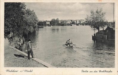 Malchow i. Meckl. Partie an der Drehbrücke Postkarte AK