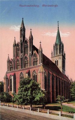 Marienkirche in Neubrandenburg Mecklenburg-Vorpommern Postkarte AK