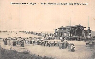 Ostseebad Binz a. Rügen Prinz Heinrich-Landungsbrücke Postkarte AK