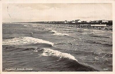 Ostseebad Ahlbeck Strand Postkarte AK 1942