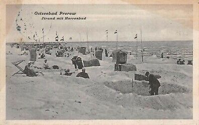 Ostseebad Prerow Strand mit Herrenbad Postkarte AK