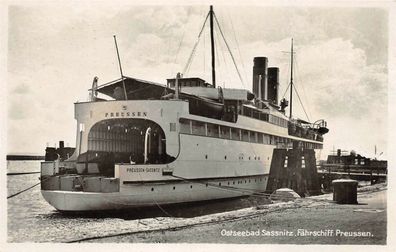 Ostseebad Sassnitz Fährschiff Preussen Postkarte AK