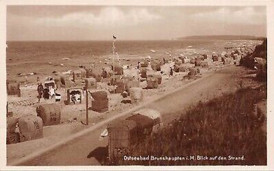 Ostseebad Brunshaupten i. M. Blick auf den Strand Postkarte AK