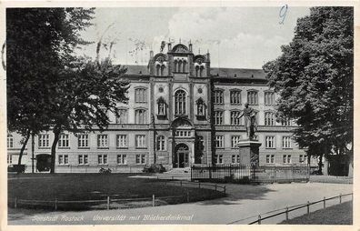 Rostock Universität mit Blücherdenkmal gelaufen 1938