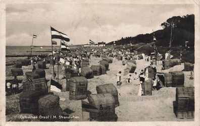 Strandleben Ostseebad Graal-Müritz Mecklenburg-Vorpommen Postkarte AK 1927