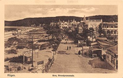 Strandpromenade Binz auf Rügen Mecklenburg-Vorpommern Postkarte AK