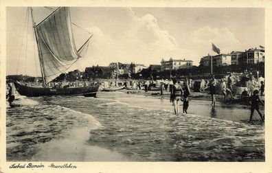 Strandleben im Seebad Bansin Usedom Mecklenburg-Vorpommern Postkarte AK 1934