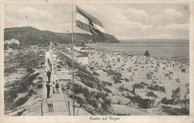 Strandleben in Baabe auf Rügen Mecklenburg-Vorpommern Postkarte AK