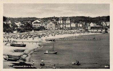 Strandleben Ostseebad Binz auf Rügen Mecklenburg-Vorpommern Postkarte AK