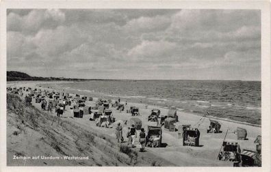 Weststrand Zempin auf Usedom Mecklenburg-Vorpommern Postkarte AK