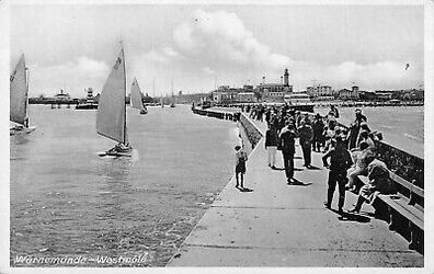 Warnemünde Westmole Postkarte