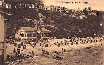 Ansicht Ostseebad Sellin a. Rügen Postkarte AK