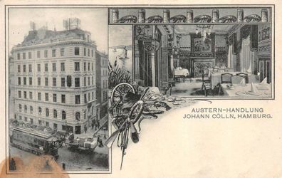 Hamburg Austern-Handlung Johann Cölln Postkarte AK 1906