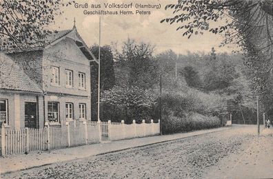 Gruß aus Volksdorf (Hamburg) Geschäftshaus Herm. Peters Postkarte AK 1920