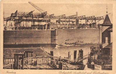 Hamburg Sandtorhöft und Werftanlagen Postkarte