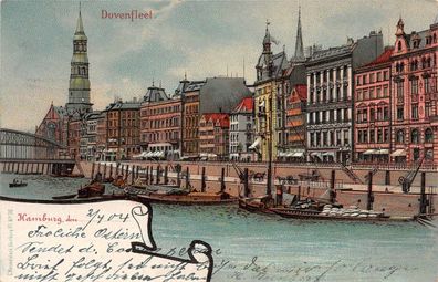 Hamburg Dovenfleet Postkarte 1904