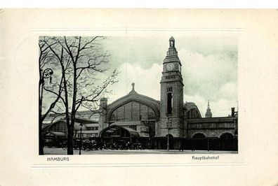 Hamburg Hauptbahnhof Postkarte AK 1908