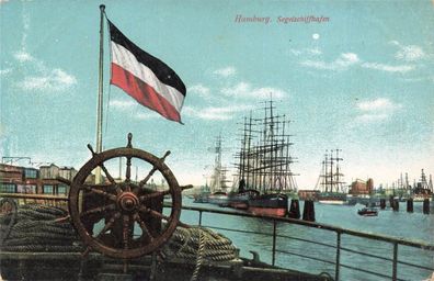 Hamburg Segelschiffhafen Postkarte AK