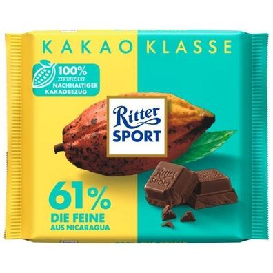 Ritter Sport Kakao Klasse 61% Die Feine 12x100 g Tafel