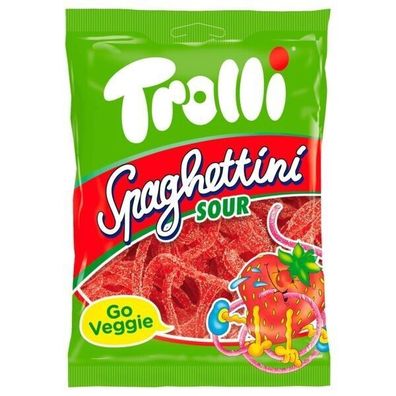 Trolli Spaghettini Sour Erdbeer Go Veggie 30x100 g Beutel