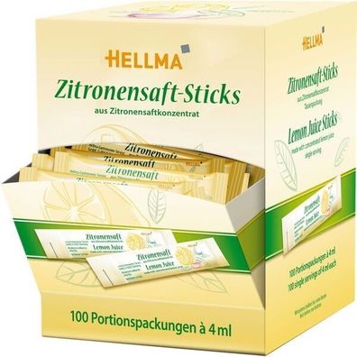 Hellma Zitronensaft Stick 4ml aus Zitronensaftkonzentrat 1x100 Stück