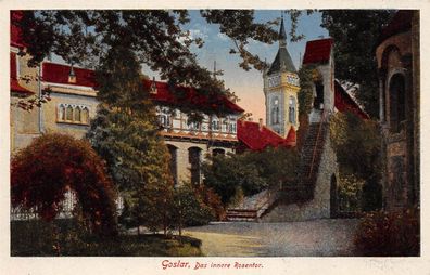 Das innere Rosentor mit Kirche in Goslar Niedersachsen Postkarte AK