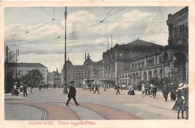 Hannover Ernst - August - Platz Strasse Fahrrad Niedersachsen Postkarte AK 1916