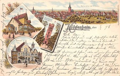 Hildesheim aus dem Galgenberg Niedersachsen Litho Postkarte AK 1898