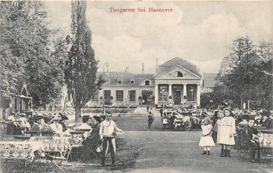 Kinder mit Frauen im Tiergarten bei Hannover Niedersachsen Postkarte AK 1910