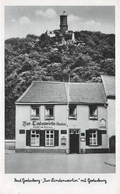 Bad Godesberg "Zur Lindenwirtin" mit Godesburg Postkarte