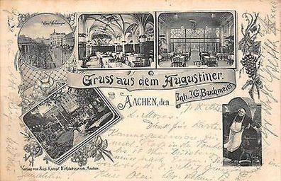 Gruß aus dem Augustiner, Aachen, Hotel Wilhelmshof, Postkarte 1902