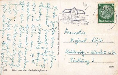 Hindenburg-Brücke in Köln Nordrhein-Westfalen Postkarte AK 1933