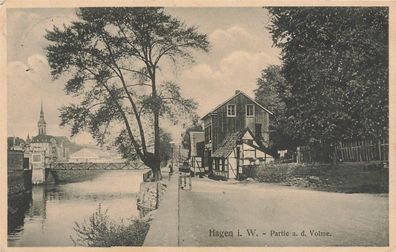 Partie an der Volme Hagen in Westfalen Nordrhein-Westfalen Postkarte AK 1912