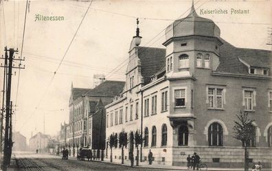 Postamt mit Straßenansicht Altenessen Essen Nordrhein-Westfalen AK 1907