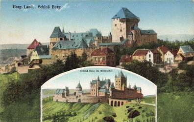 Schloss Burg Bergisches Land bei Solingen Nordrhein-Westfalen Postkarte AK