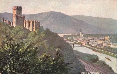 Burg Lahneck Lahnstein Rheinland-Pfalz Postkarte AK